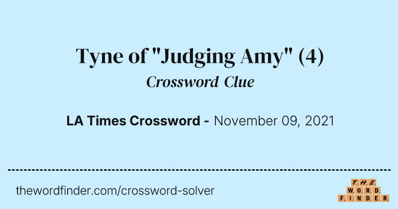 Tyne of "Judging Amy" crossword clue image