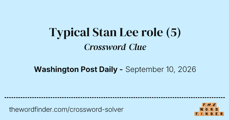 Typical Stan Lee role crossword clue image