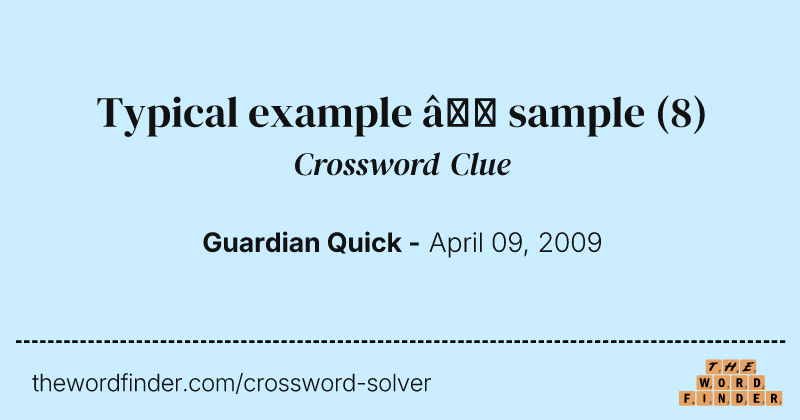 Typical example — sample crossword clue image