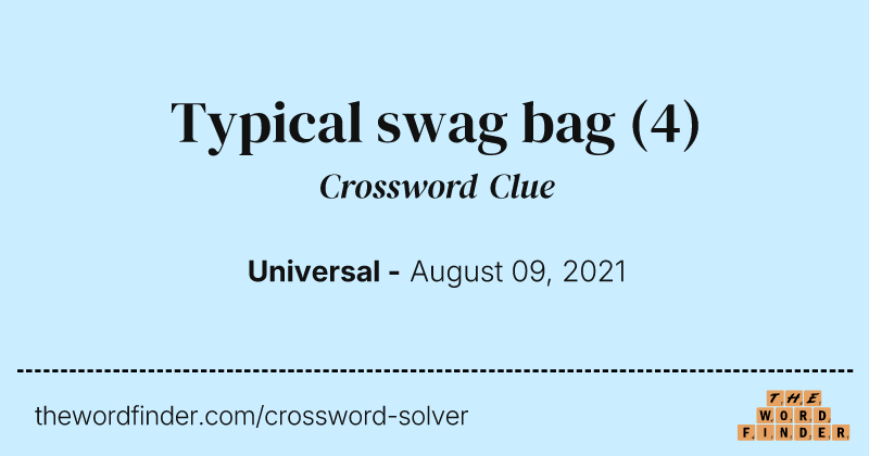 Typical swag bag crossword clue image
