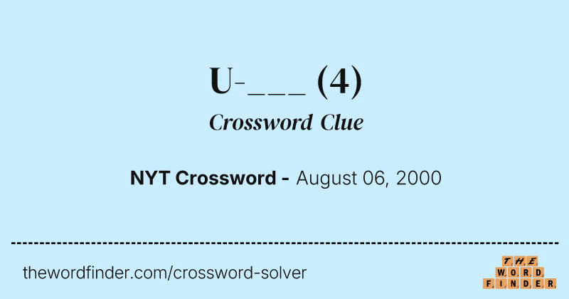 U-___ crossword clue image