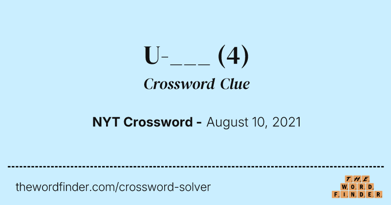 U-___ crossword clue image