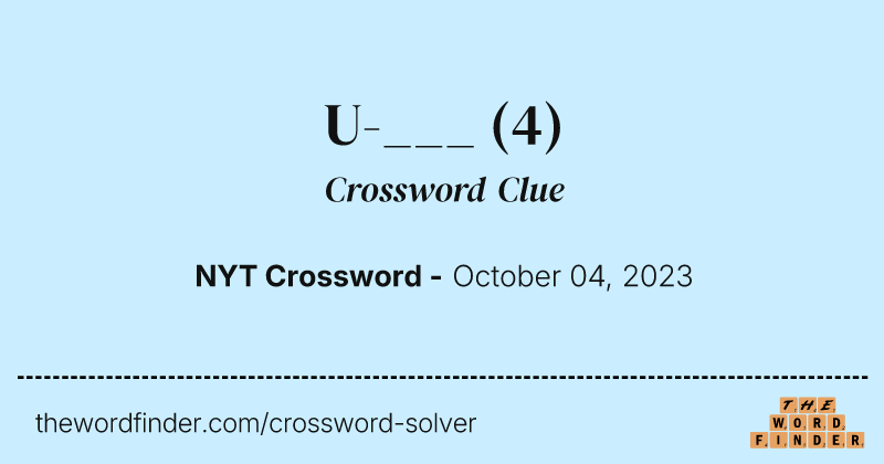 U-___ crossword clue image