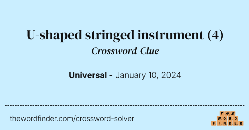 U-shaped stringed instrument crossword clue image