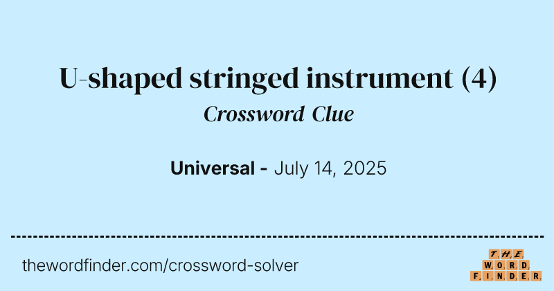 U-shaped stringed instrument crossword clue image