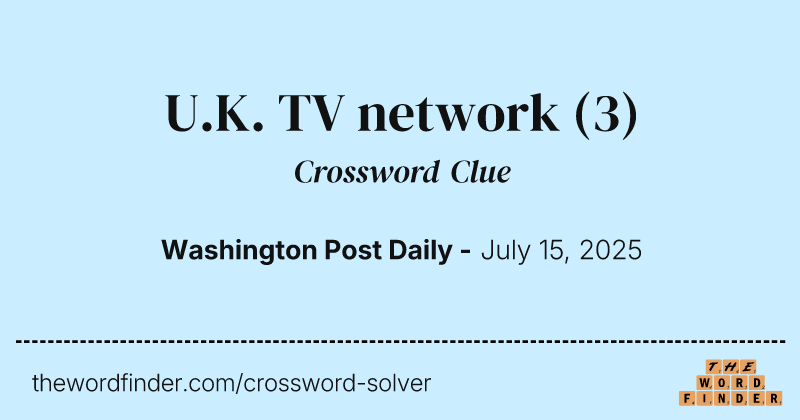 U.K. TV network crossword clue image
