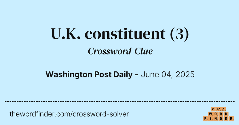 U.K. constituent crossword clue image