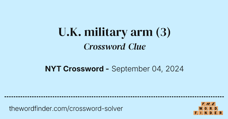 U.K. military arm crossword clue image