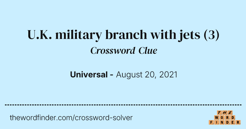 U.K. military branch with jets crossword clue image