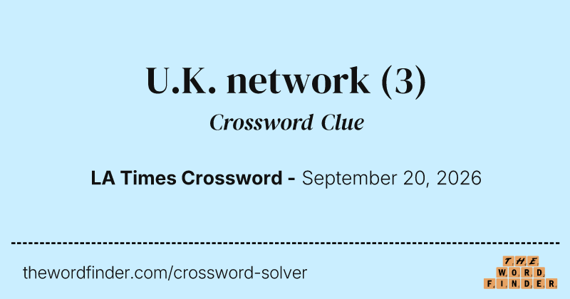 U.K. network crossword clue image