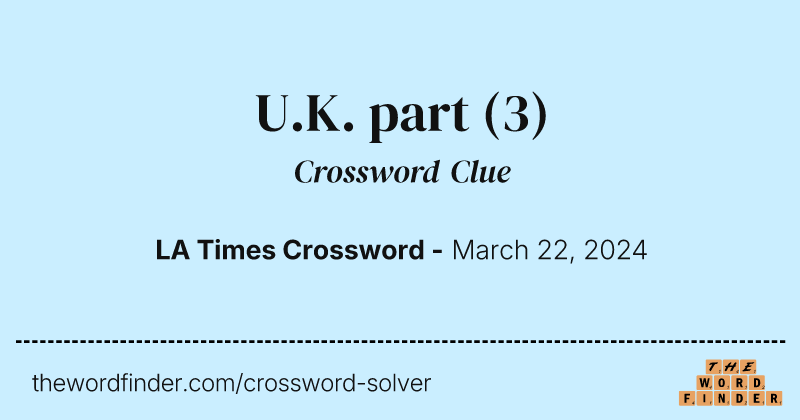 U.K. part crossword clue image