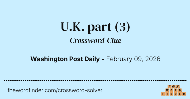U.K. part crossword clue image