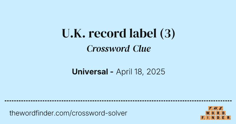 U.K. record label crossword clue image