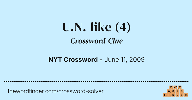 U.N.-like crossword clue image