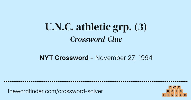 U.N.C. athletic grp. crossword clue image
