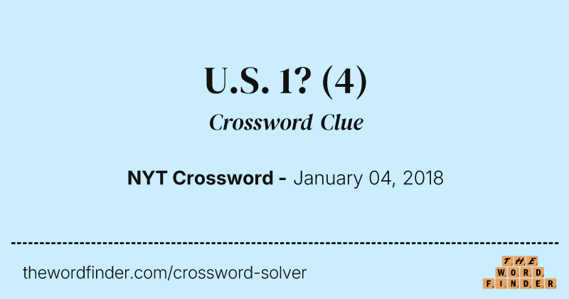 U.S. 1? crossword clue image
