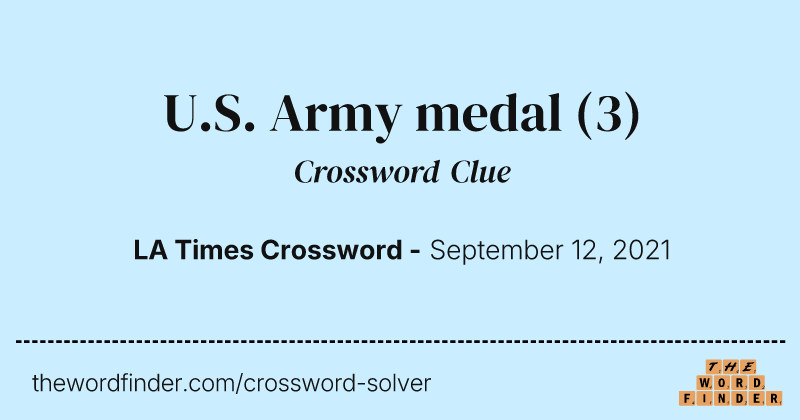 U.S. Army medal crossword clue image