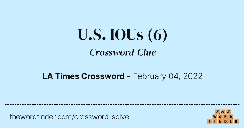 U.S. IOUs crossword clue image
