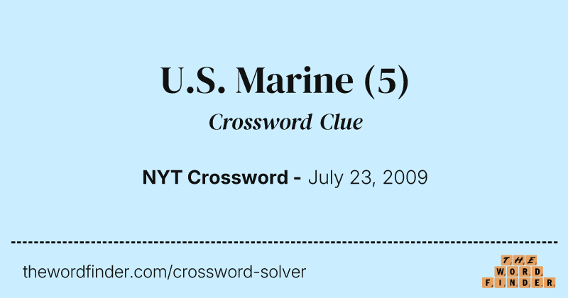 U.S. Marine crossword clue image