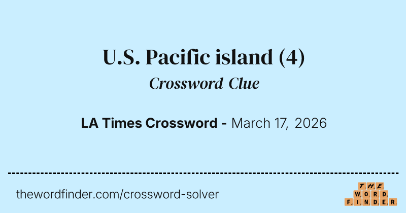 U.S. Pacific island crossword clue image