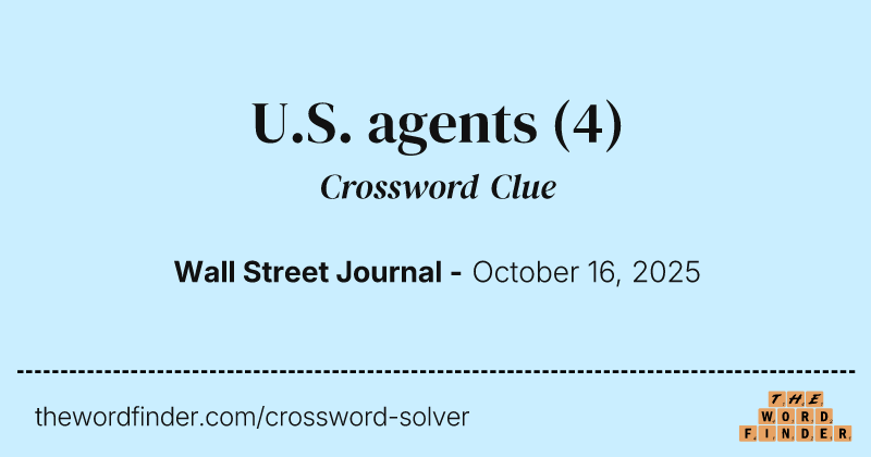 U.S. agents crossword clue image