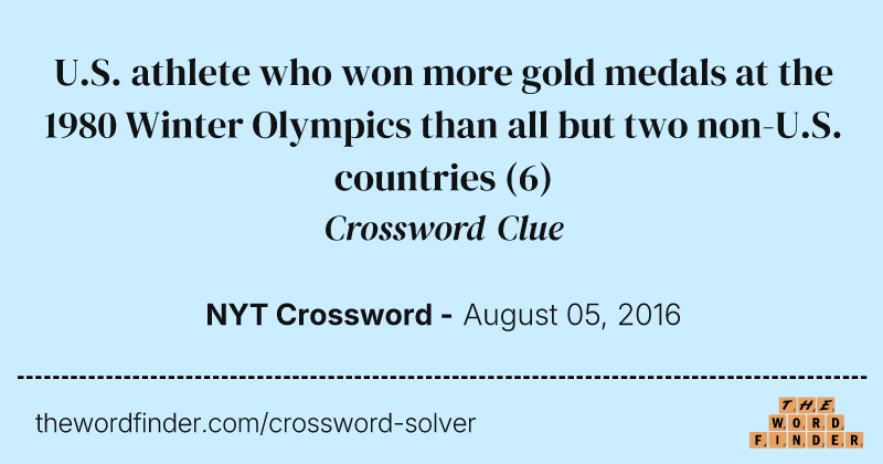 U.S. athlete who won more gold medals at the 1980 Winter Olympics than all but two non-U.S. countries crossword clue image