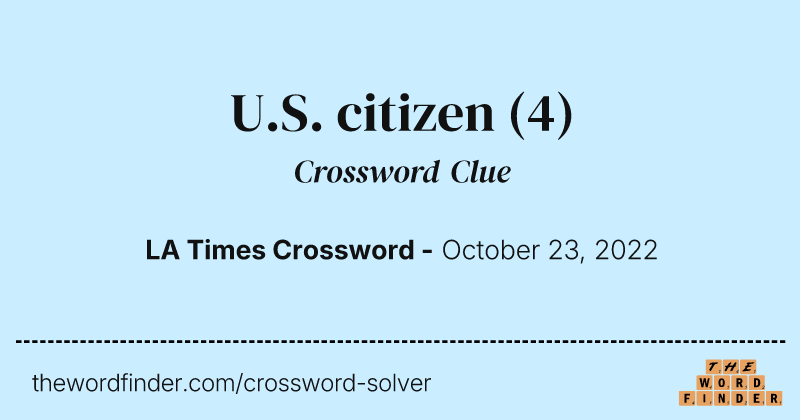 U.S. citizen crossword clue image
