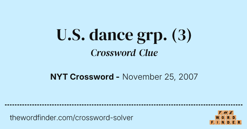 U.S. dance grp. crossword clue image