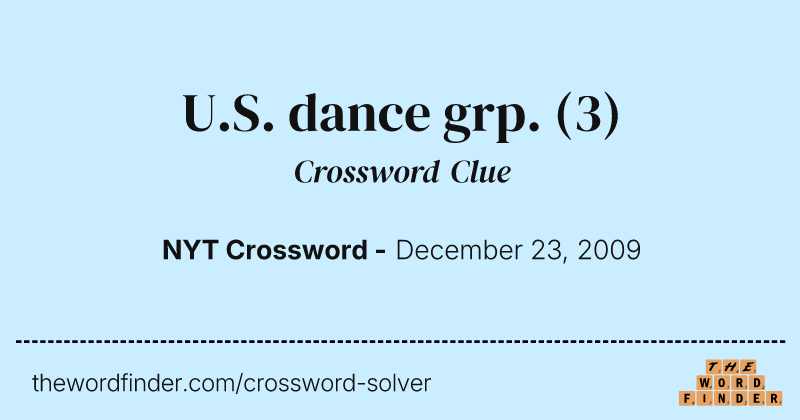 U.S. dance grp. crossword clue image