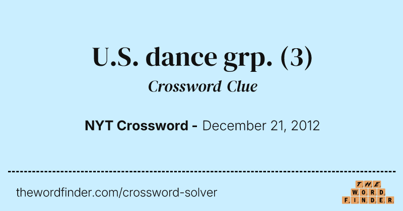 U.S. dance grp. crossword clue image