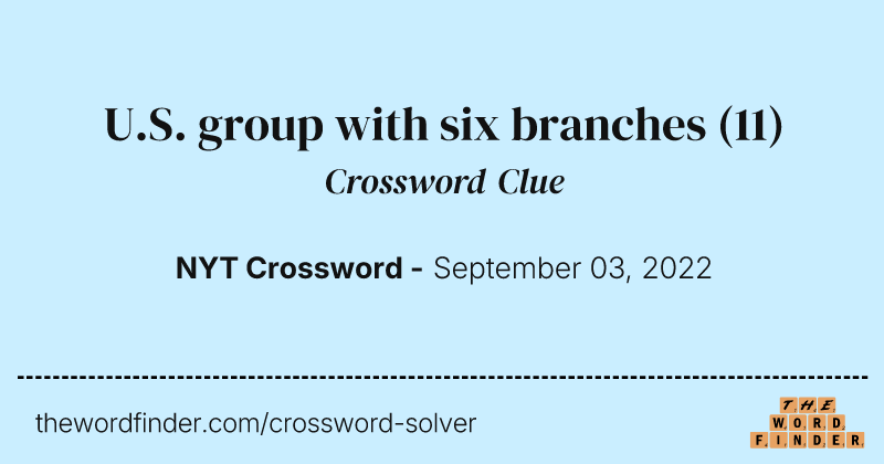 U.S. group with six branches crossword clue image
