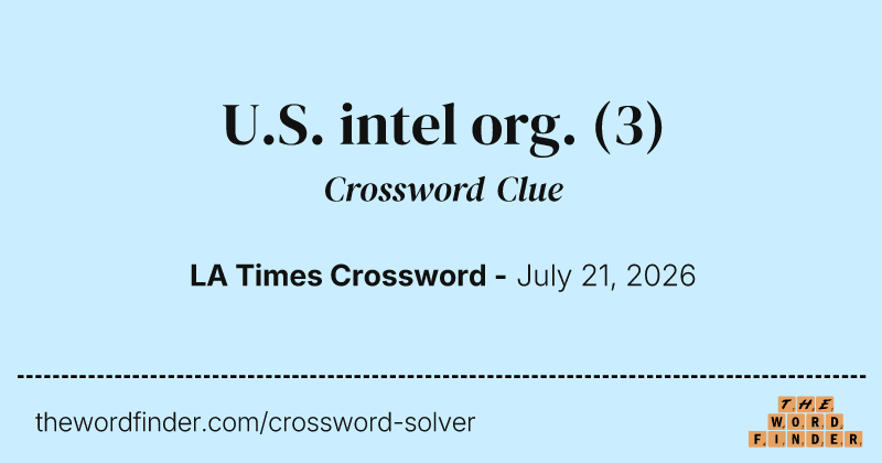 U.S. intel org. crossword clue image