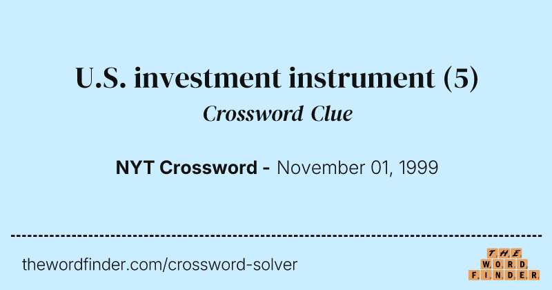 U.S. investment instrument crossword clue image