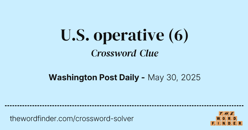 U.S. operative crossword clue image