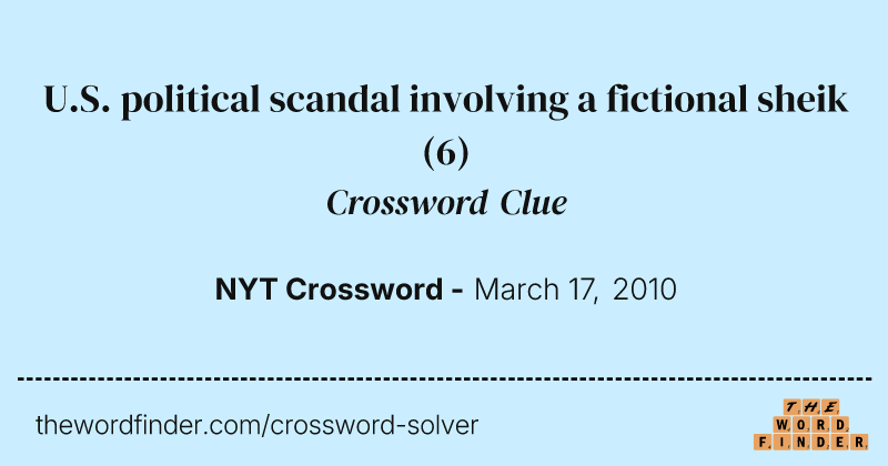 U.S. political scandal involving a fictional sheik crossword clue image