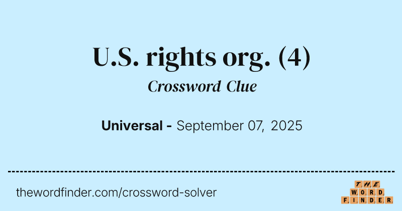 U.S. rights org. crossword clue image