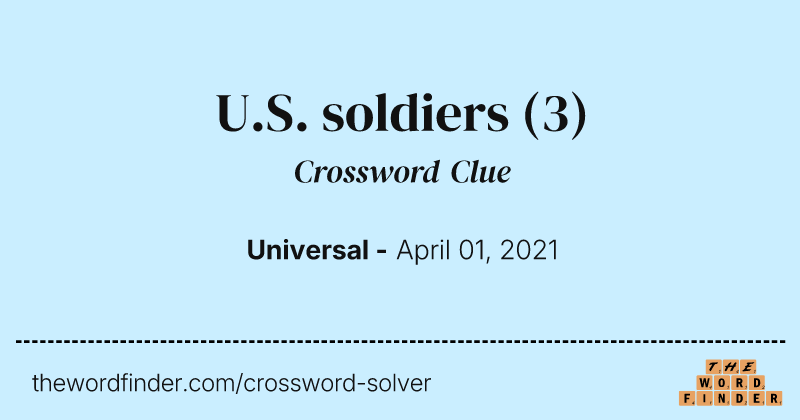 U.S. soldiers crossword clue image