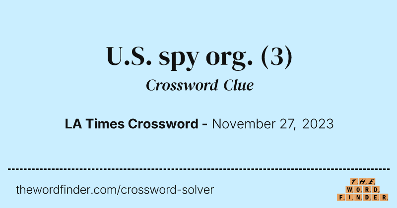 U.S. spy org. crossword clue image