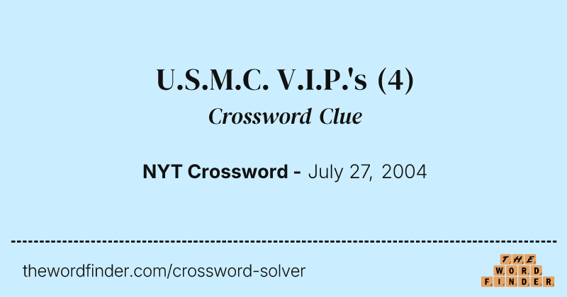 U.S.M.C. V.I.P.'s crossword clue image