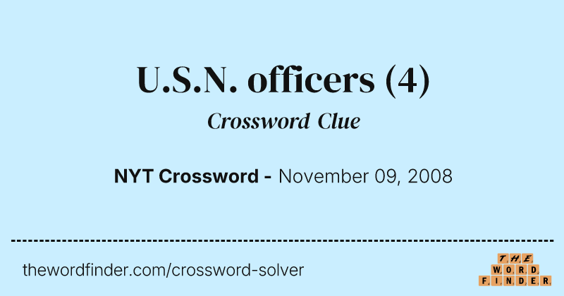 U.S.N. officers crossword clue image