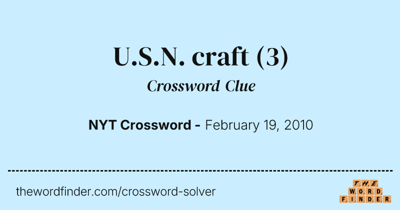 U.S.N. craft crossword clue image