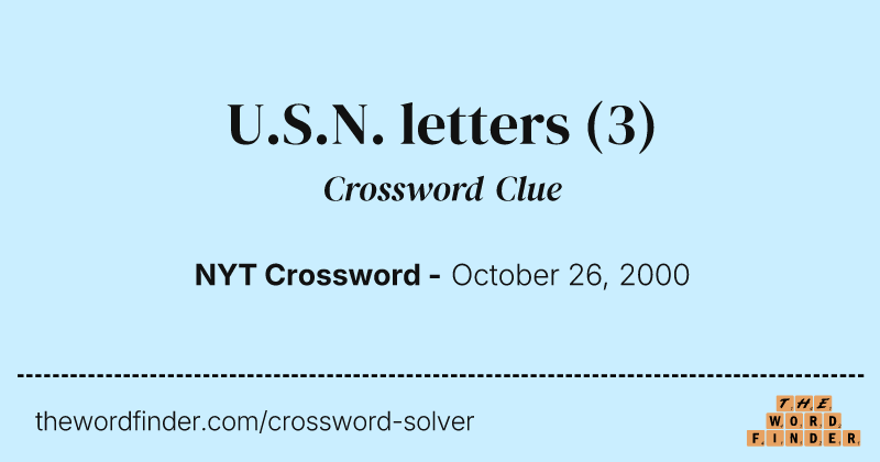U.S.N. letters crossword clue image
