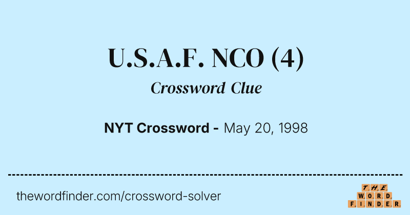U.S.A.F. NCO crossword clue image