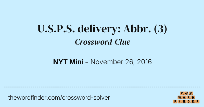U.S.P.S. delivery: Abbr. crossword clue image