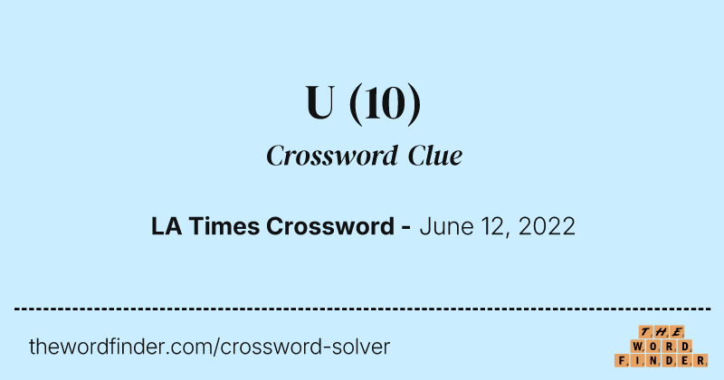 U crossword clue image
