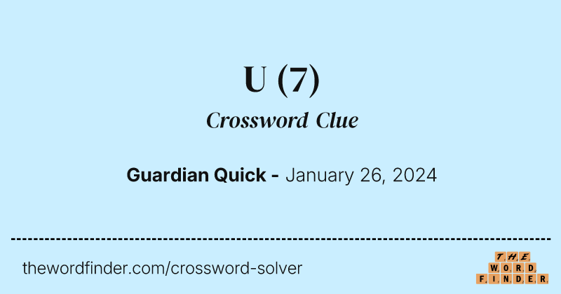 U crossword clue image