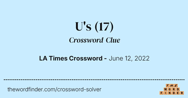 U's crossword clue image