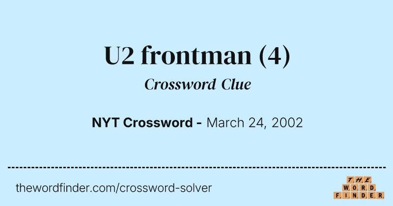 U2 frontman crossword clue image
