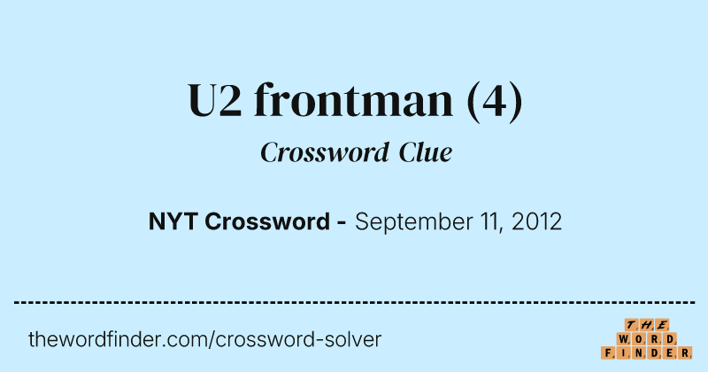 U2 frontman crossword clue image