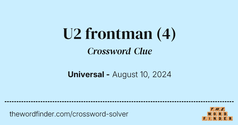 U2 frontman crossword clue image